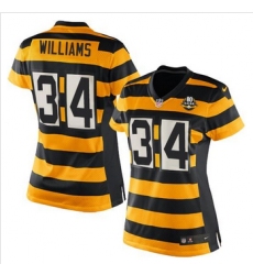 Women New Steelers #34 DeAngelo Williams Yellow Black Alternate Stitched NFL Elite Jersey