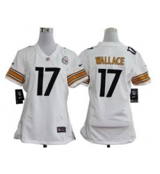 Women Nike Pittsburgh Steelers #17 Mike Wallace White Nike NFL Jerseys