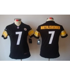 Women Nike Pittsburgh Steelers 7# Ben Roethlisberge Black Color[Women's NIKE LIMITED Jersey]