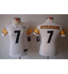 Women Nike Pittsburgh Steelers 7# Ben Roethlisberge White Color[Women's NIKE LIMITED Jersey]