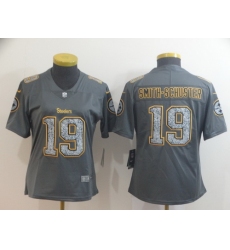 Women Nike Steelers 19 JuJu Smith Schuster Gray Camo Vapor Untouchable Limited Jersey