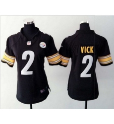 Women Nike Steelers #2 Michael Vick Black Team Color Stitched NFL Elite Jersey