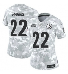 Women Pittsburgh Steelers 22 Najee Harris 2024 F U S E Arctic Camo Salute To Service Limited Stitched Football Jersey