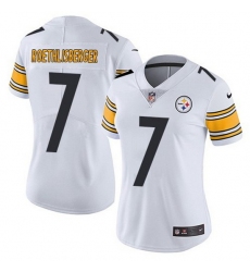 Women Pittsburgh Steelers 7 Ben Roethlisberger White Vapor Untouchaable Limited Stitched Jersey