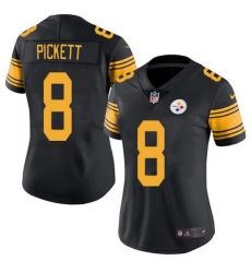 Women Pittsburgh Steelers 8 Kenny Pickett Black Color Rush Limited Stitched Jersey 28Run Small 2