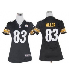 Women Pittsburgh Steelers 83# Heath Miller Black Jerseys