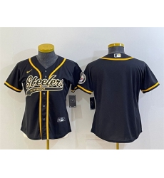 Women Pittsburgh Steelers Blank Black With Patch Cool Base Stitched Baseball Jersey
