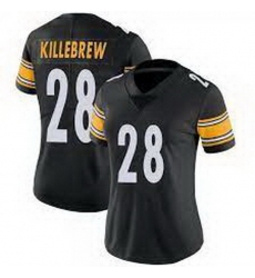 Women Pittsburgh Steelers Miles Killebrew #28 Black Vapor Limited Stitched Football Jersey