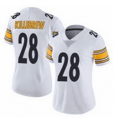 Women Pittsburgh Steelers Miles Killebrew #28 White Vapor Limited Stitched Football Jersey
