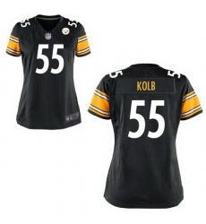 Women Steelers #55 John kolb Black Home Game Stitched Jersey