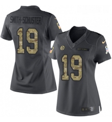 Womens Nike Pittsburgh Steelers 19 JuJu Smith Schuster Limited Black 2016 Salute to Service NFL Jersey