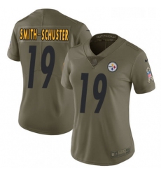Womens Nike Pittsburgh Steelers 19 JuJu Smith Schuster Limited Olive 2017 Salute to Service NFL Jersey