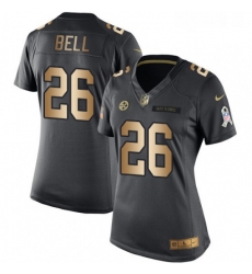 Womens Nike Pittsburgh Steelers 26 LeVeon Bell Limited BlackGold Salute to Service NFL Jersey
