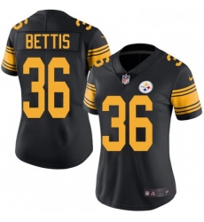 Womens Nike Pittsburgh Steelers 36 Jerome Bettis Elite Black Rush Vapor Untouchable NFL Jersey