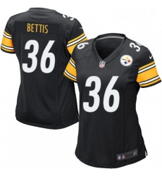 Womens Nike Pittsburgh Steelers 36 Jerome Bettis Game Black Team Color NFL Jersey