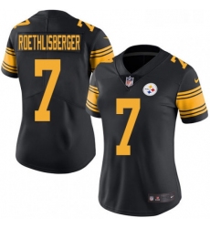 Womens Nike Pittsburgh Steelers 7 Ben Roethlisberger Elite Black Rush Vapor Untouchable NFL Jersey