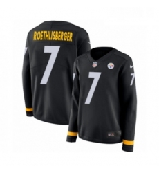 Womens Nike Pittsburgh Steelers 7 Ben Roethlisberger Limited Black Therma Long Sleeve NFL Jersey