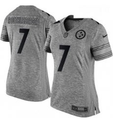 Womens Nike Pittsburgh Steelers 7 Ben Roethlisberger Limited Gray Gridiron NFL Jersey
