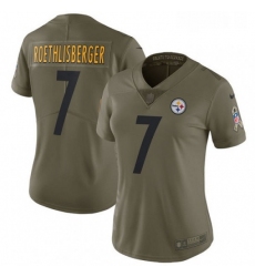 Womens Nike Pittsburgh Steelers 7 Ben Roethlisberger Limited Olive 2017 Salute to Service NFL Jersey