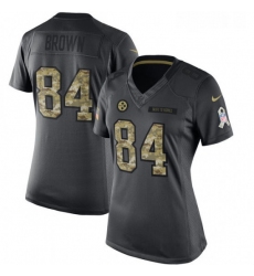 Womens Nike Pittsburgh Steelers 84 Antonio Brown Limited Black 2016 Salute to Service NFL Jersey