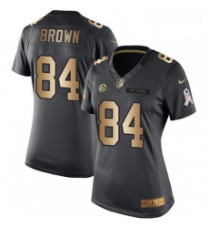 Womens Nike Pittsburgh Steelers 84 Antonio Brown Limited BlackGold Salute to Service NFL Jersey