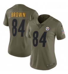 Womens Nike Pittsburgh Steelers 84 Antonio Brown Limited Olive 2017 Salute to Service NFL Jersey