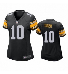 Womens Nike Pittsburgh Steelers Mitchell Trubisky #10 Black Stitched Vapor Limited Jersey