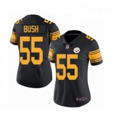 Womens Pittsburgh Steelers 55 Devin Bush Limited Black Rush Vapor Untouchable Football Jersey