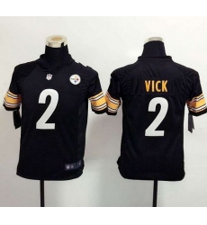 Nike Steelers #2 Michael Vick Black Team Color Youth Stitched NFL Elite Jersey