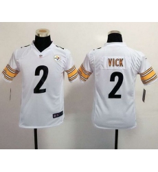 Nike Steelers #2 Michael Vick White Youth Stitched NFL Elite Jersey
