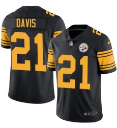 Nike Steelers #21 Sean Davis Black Youth Stitched NFL Limited Rush Jersey