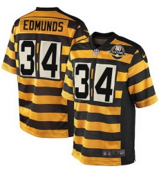 Nike Steelers #34 Terrell Edmunds Black Yellow Alternate Youth Stitched NFL Elite Jersey