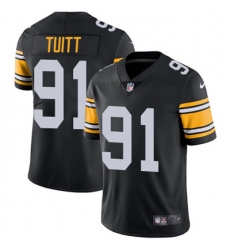 Nike Steelers #91 Stephon Tuitt Black Alternate Youth Stitched NFL Vapor Untouchable Limited Jersey