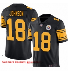 Steelers 18 Diontae Johnson Black Youth Stitched Football Limited Rush Jersey