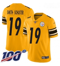 Steelers #19 JuJu Smith Schuster Gold Youth Stitched Football Limited Inverted Legend 100th Season Jersey
