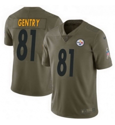 Youth Nike 81 Zach Gentry Pittsburgh Steelers Limited Green 2017 Salute to Service Jersey