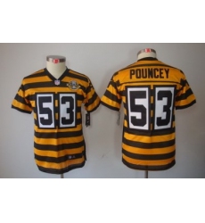 Youth Nike NFL Pittsburgh Steelers #53 Maurkice Pouncey Yellow-Black 80th Patch Limited Jerseys