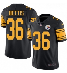 Youth Nike Pittsburgh Steelers 36 Jerome Bettis Elite Black Rush Vapor Untouchable NFL Jersey