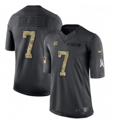 Youth Nike Pittsburgh Steelers 7 Ben Roethlisberger Limited Black 2016 Salute to Service NFL Jersey