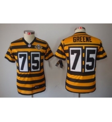 Youth Nike Pittsburgh Steelers 75# Joe Greene Yellow-Black 80th Patch Limited Jerseys