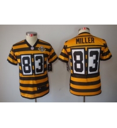 Youth Nike Pittsburgh Steelers 83# Heath Miller Yellow-Black 80th Patch Limited Jerseys