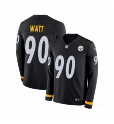 Youth Nike Pittsburgh Steelers 90 T J Watt Limited Black Therma Long Sleeve NFL Jersey