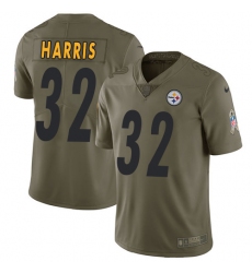 Youth Nike Steelers #32 Franco Harris Olive Stitched NFL Limited 2017 Salute to Service Jersey