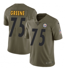 Youth Nike Steelers #75 Joe Greene Olive Stitched NFL Limited 2017 Salute to Service Jersey