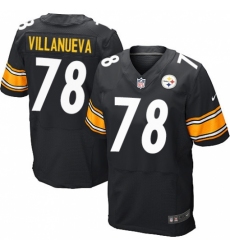 Youth Nike Steelers 78 Alejandro Villanueva Black Elite Jersey
