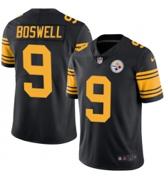 Youth Nike Steelers #9 Chris Boswell Black Stitched NFL Limited Rush Jersey