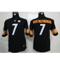 Youth Nike youth nfl Pittsburgh Steelers #7 Roethlisberger black jerseys