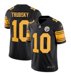 Youth Pittsburgh Steelers 10 Mitchell Trubisk Black Color Rush Limited Stitched Jersey