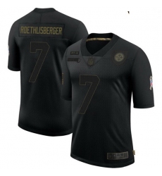Youth Pittsburgh Steelers 7 Ben Roethlisberger Black Limited 2020 Salute To Service Jersey