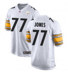 Youth Pittsburgh Steelers 77 Broderick Jones White 2023 Draft Stitched Game Jersey